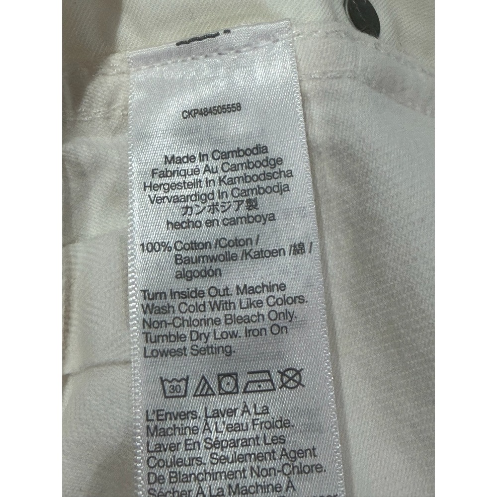 Madewell Denim Maxi Skirt White High Rise Front Slit Raw Hem Size 31 NM151 - Picture 5 of 6